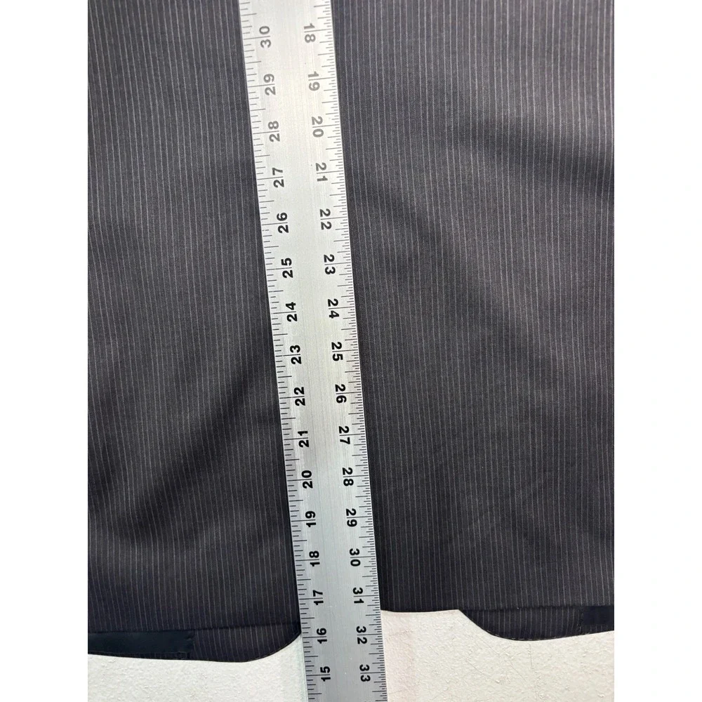 Jos A Bank 46R 40x32 Charcoal Pinstripe 2pc Pant Suit Signature Gold Pleated